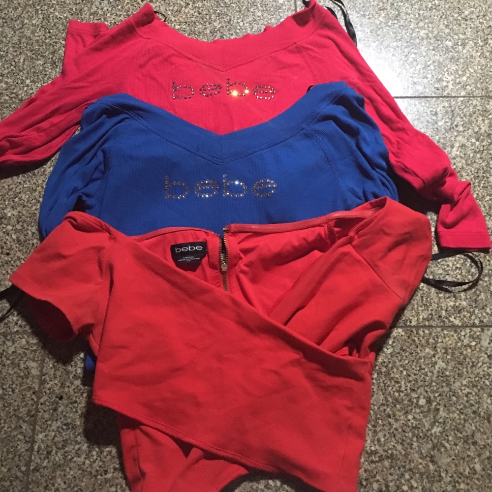 Bebe long sleeve and crop top
